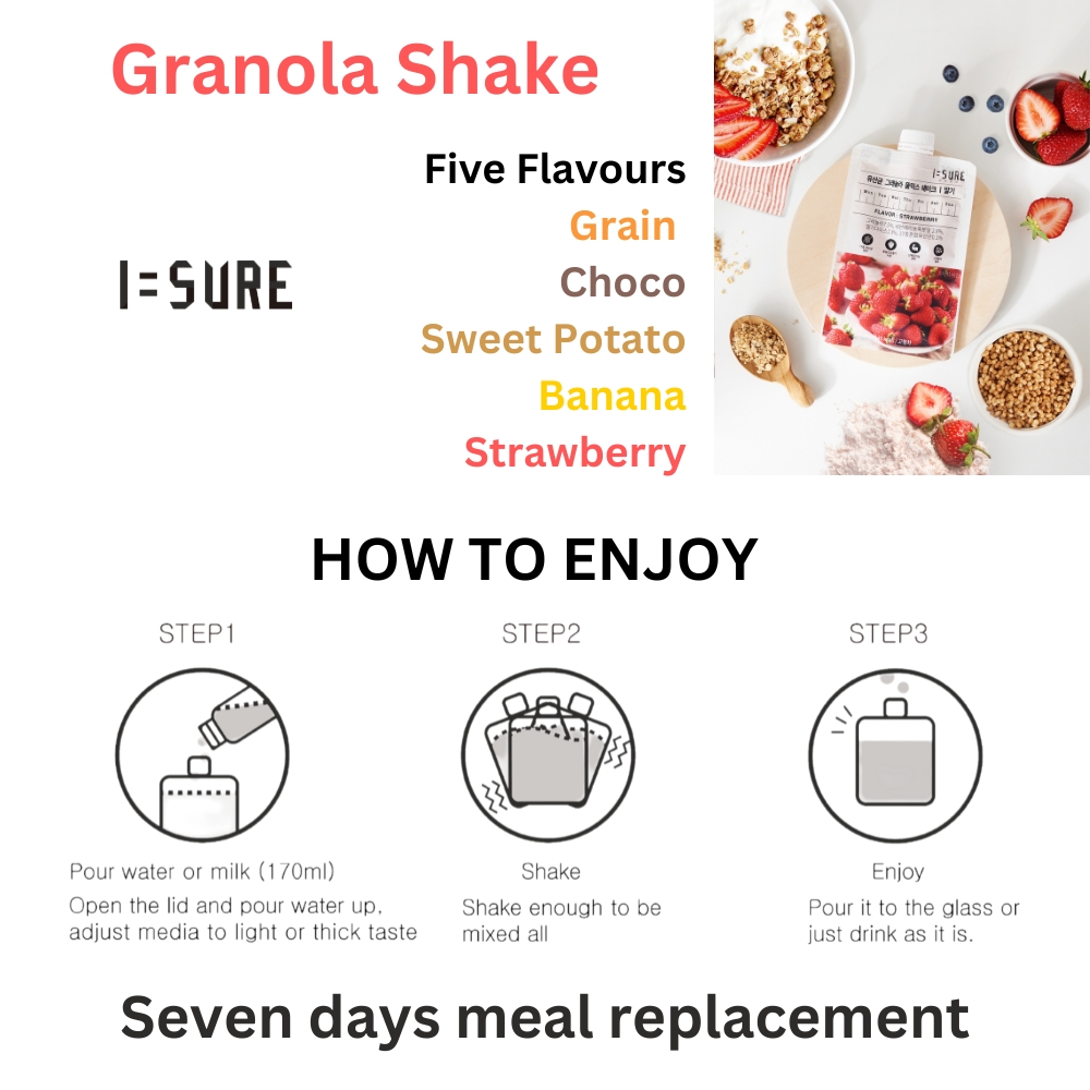 I=SURE Granola FullMix Shake - Strawberry (40g x 7)