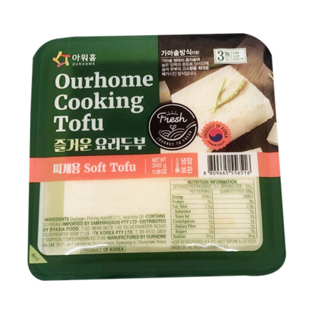Ourhome Cooking Tofu Soft [요리두부 찌개용] 340g*18