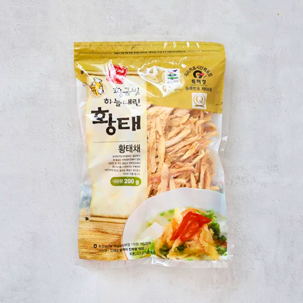 Injae Dried Pollack Shredded [황금빛 하늘내린 황태채] 200g*25