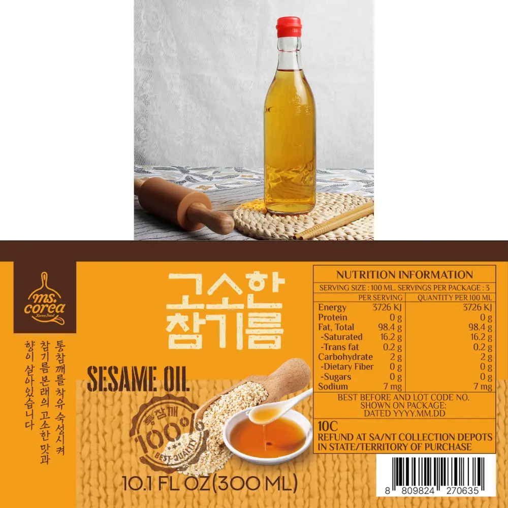 ms.corea Sesame Oil [미스코리아 참기름] 300mL*20