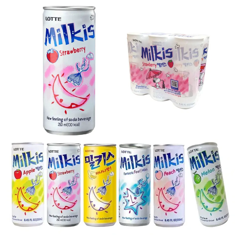 Lotte Milkis Strawberry [밀키스 딸기] 250mL*30