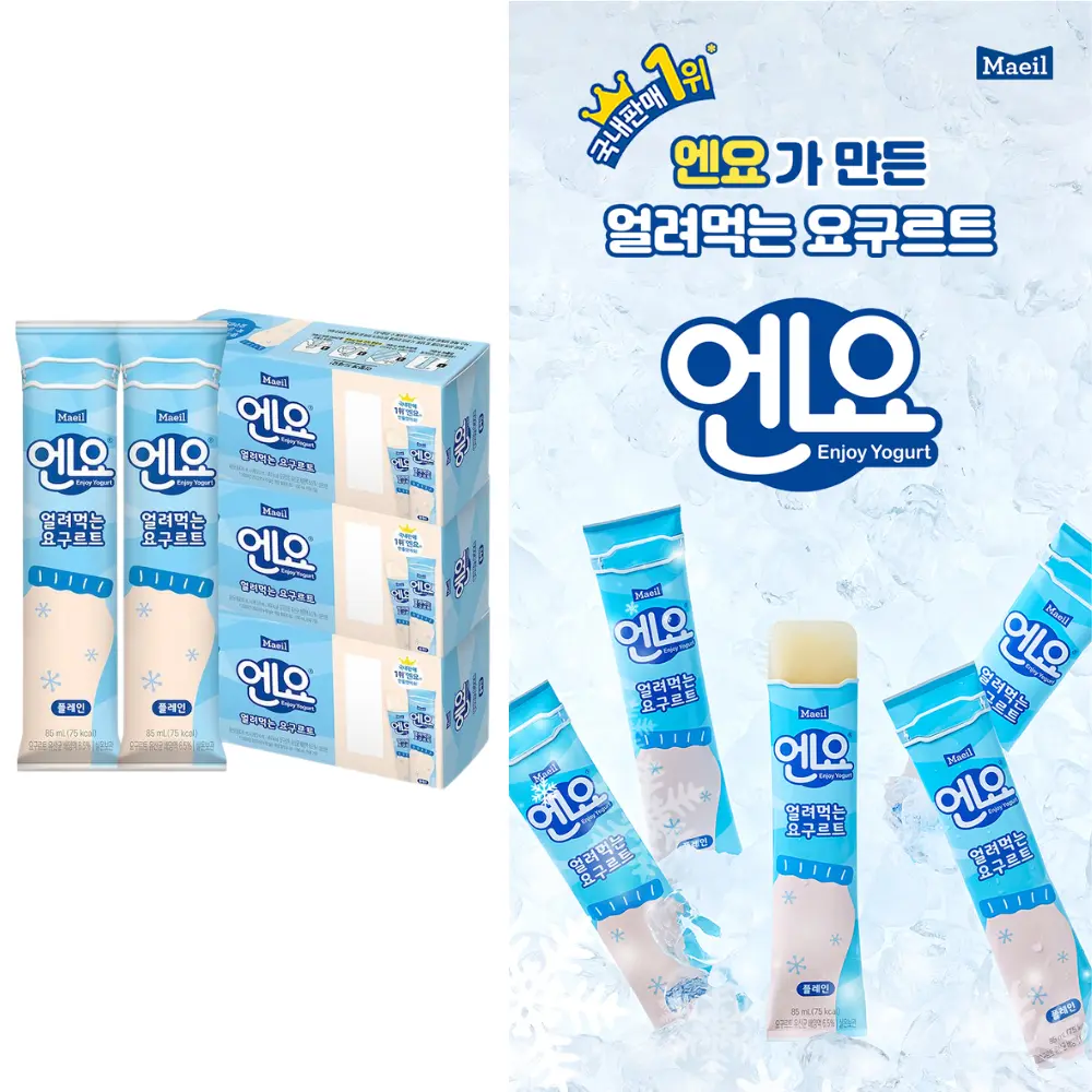 Maeil Enjoy Yogurt Plain [얼려먹는 요구르트 엔요] (85mL*6)*4