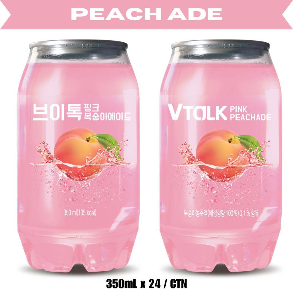 브이톡 복숭아 에이드 350ML (Pack of 24)