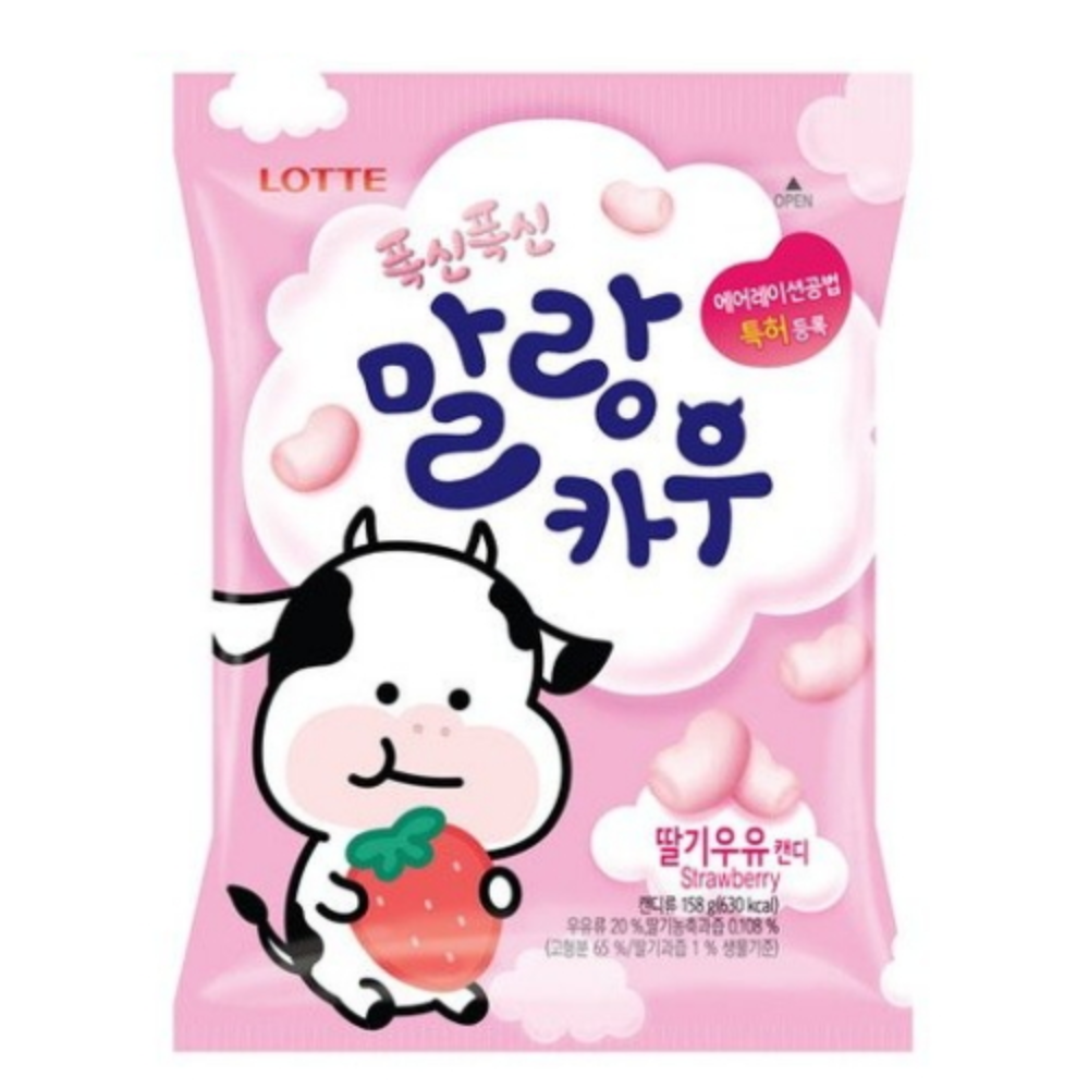 롯데 말랑카우 딸기맛 204g (20pk/ctn)