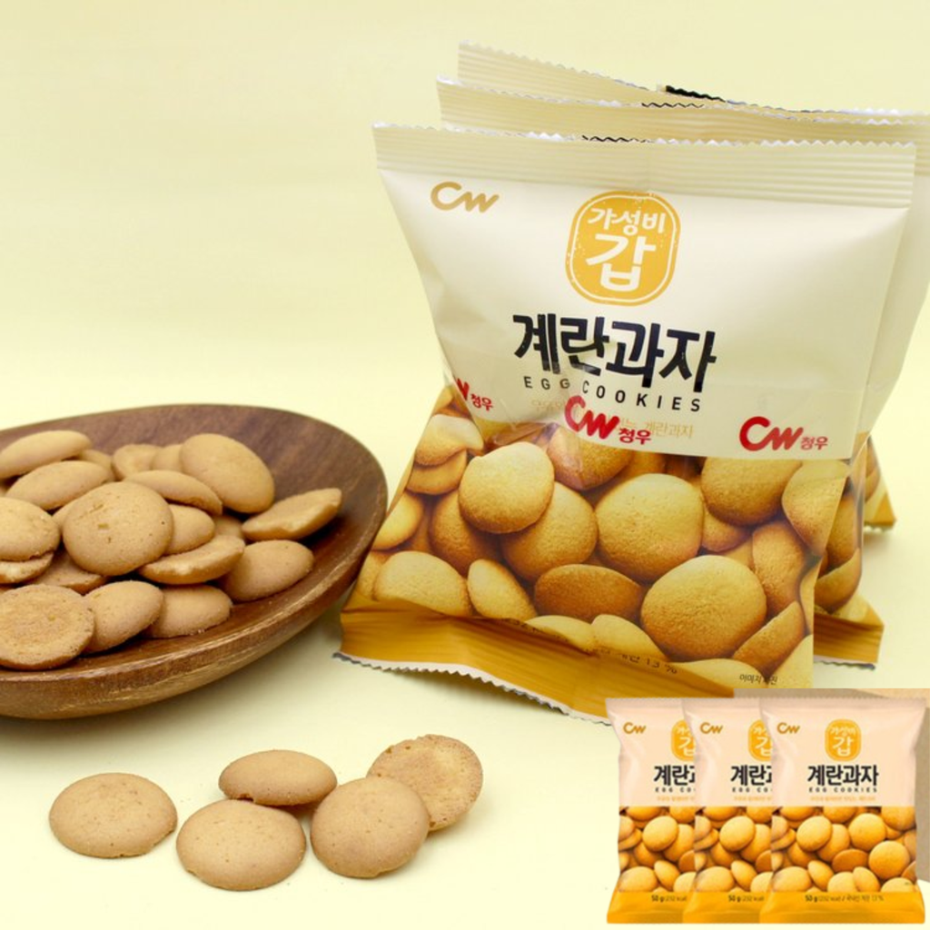 청우 계란과자 50g*3봉지 번들 (12pk/ctn)