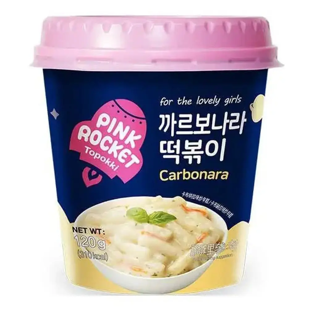 Pink-Rocket Tteobokki Cup Carbonara [핑크로켓까르보나라] 120g*30