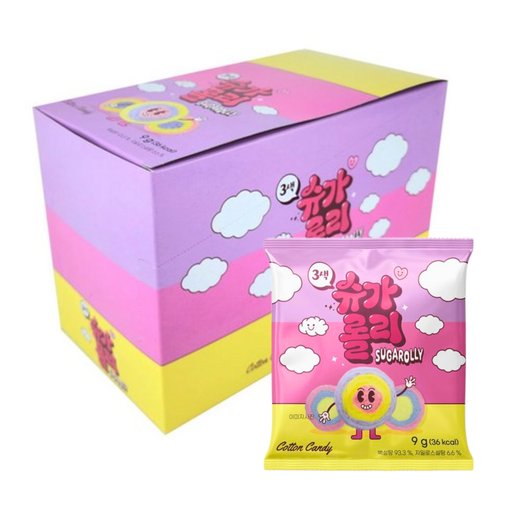 [YSF002] 3 Colours Sugar Lolly Cotton Candy [3색 슈가롤리 솜사탕] (9g*10)*6