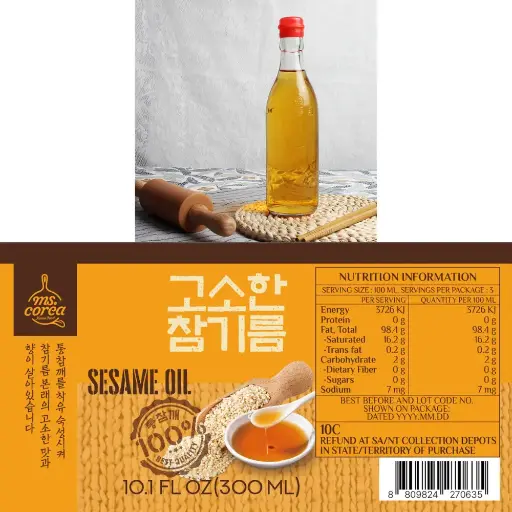 [MSC004] ms.corea Sesame Oil [미스코리아 참기름] 300mL*20