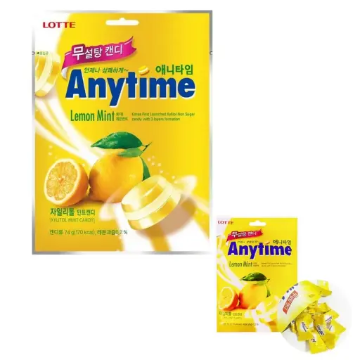 [LTT43] Lotte Anytime Lemon Mint Candy [애니타임 레몬] 60g*20