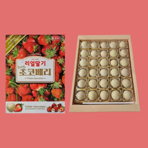 [YWC005] Real Strawberry White Chocolate [리얼딸기 화이트 초콜릿] 300g*14