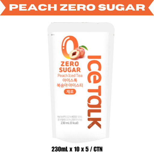 [IT007] IceTalk Peach Ice Tea 0 Sugar [복숭아아이스티] 230mL (10p, 50/ctn)