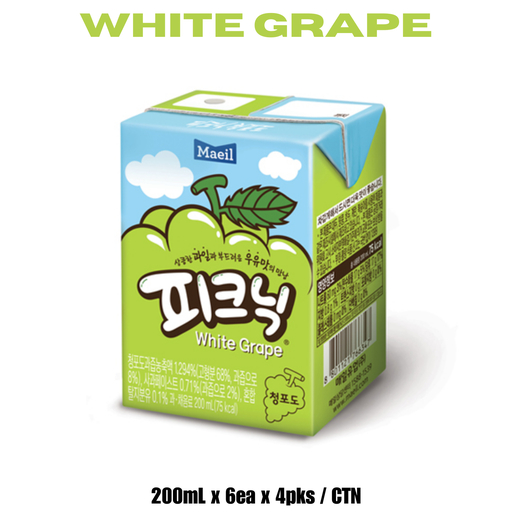 [MEL005] Maeil Picnic Green Grape Juice [피크닉주스 청포도]  (200mL*6)*4