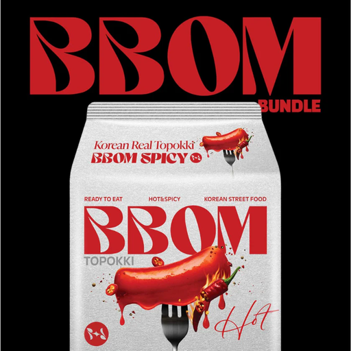 [BOM002] BBOM Topokki Pouch Spicy [뽐떡볶이스파이시]140g*4ea*8